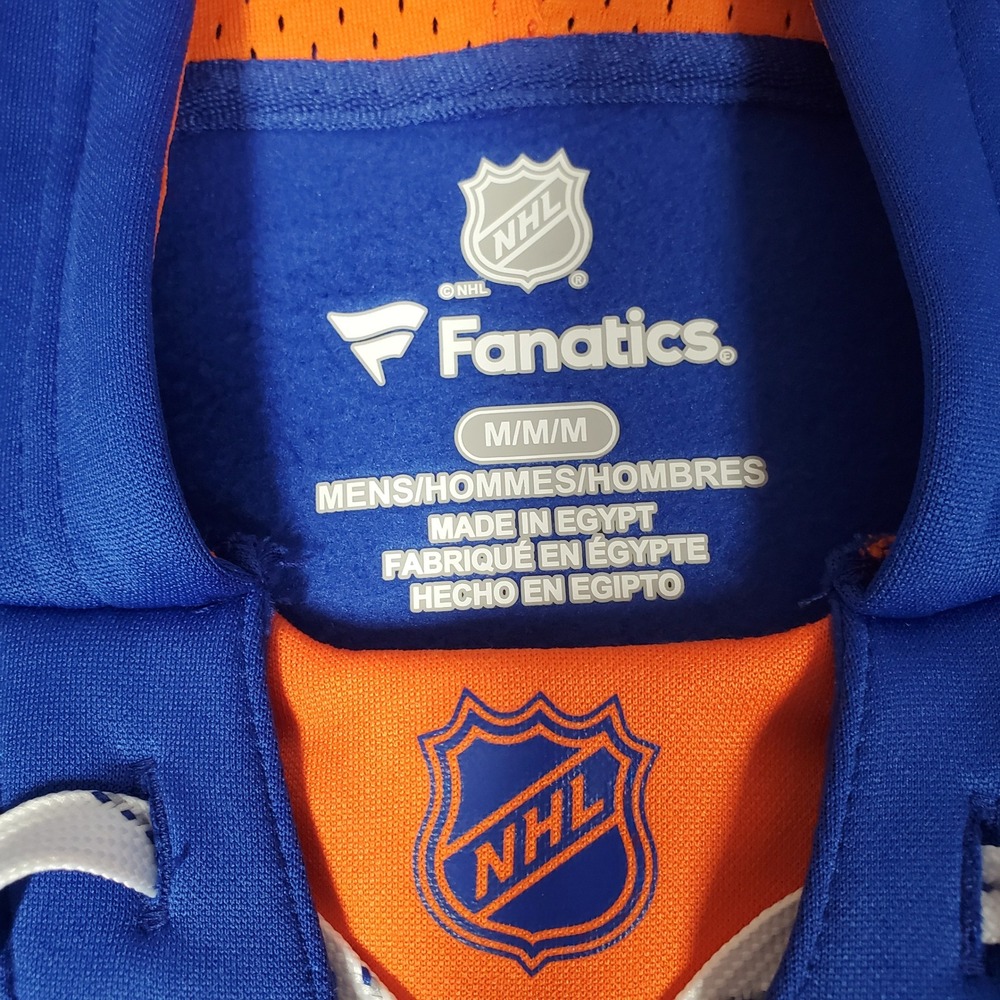 Fanatics New York Islanders Lace Up Hoodie Mens M Blue Sweatshirt Mesh NHL New - Picture 5 of 10
